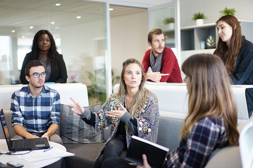 Healthy and productive buildings - in-person work meeting at the office